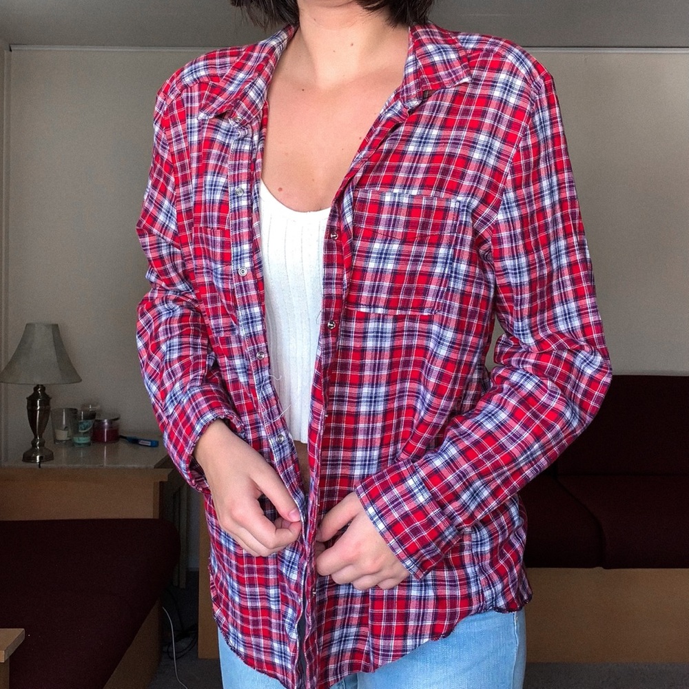 rubbish Flannel Red/Blue Size Extra Large